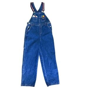 Vintage Looney Tunes Denim Overalls Tweety & Sylvester Embroidered‎ Kids Size XL